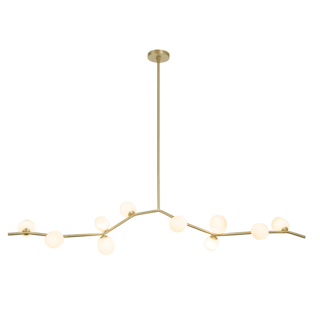 A large image of the James Allan ACH42613 Brushed Brass / White Glass