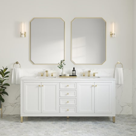 A large image of the James Martin Vanities 305-V72-3WZ Glossy White