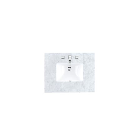 A large image of the James Martin Vanities 090-S30-CAR-SNK Carrara White