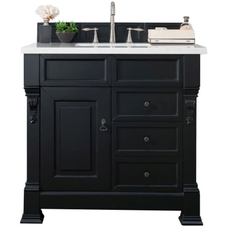 A large image of the James Martin Vanities 147-114-556-3CAR Antique Black