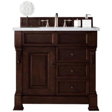 A large image of the James Martin Vanities 147-114-556-3CAR Burnished Mahogany