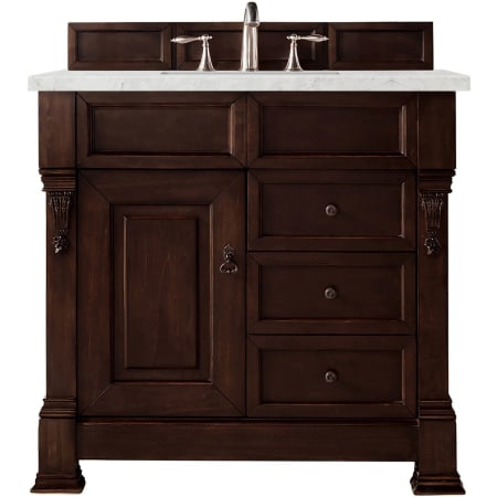 A large image of the James Martin Vanities 147-114-556-3EJP Burnished Mahogany