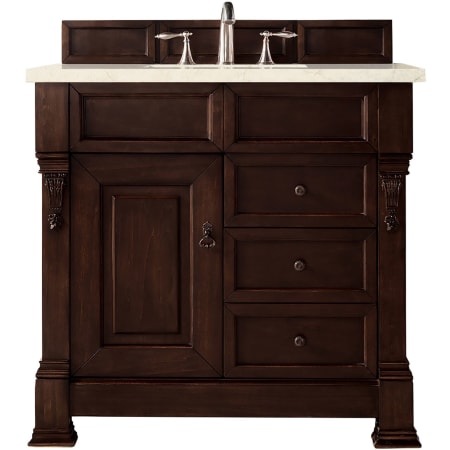 A large image of the James Martin Vanities 147-114-556-3EMR Burnished Mahogany