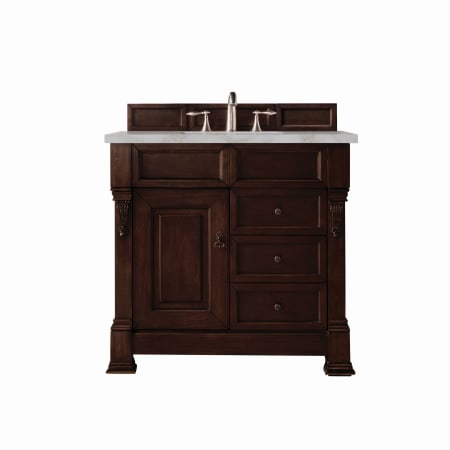 A large image of the James Martin Vanities 147-114-556-3VSL Burnished Mahogany