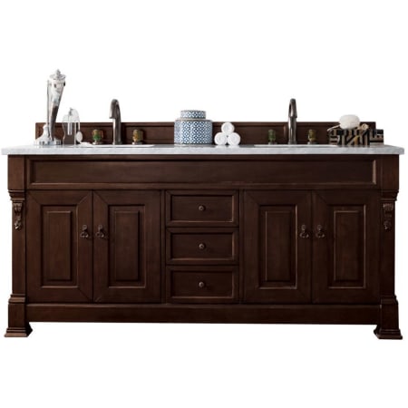 A large image of the James Martin Vanities 147-114-571-3CAR Burnished Mahogany