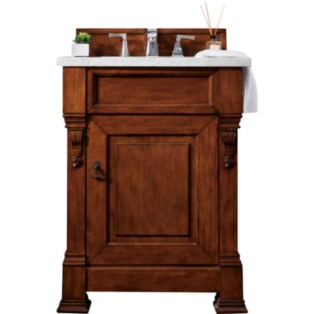 A large image of the James Martin Vanities 147-114-V26-3CAR Warm Cherry