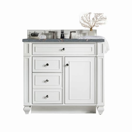 A large image of the James Martin Vanities 157-V36-3PBL Bright White