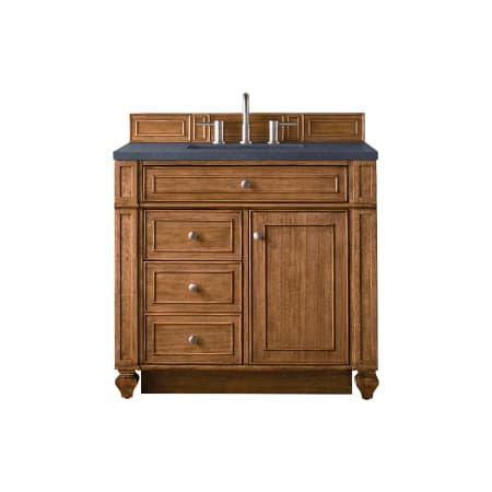 A large image of the James Martin Vanities 157-V36-3CSP Saddle Brown