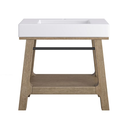 A large image of the James Martin Vanities 165-V36-GW Weathered Timber