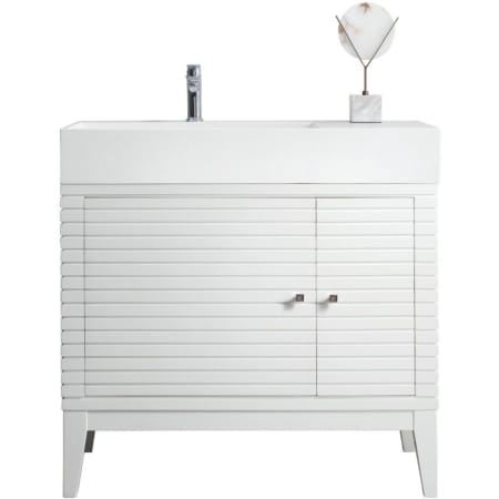 A large image of the James Martin Vanities 210-V36-GW Glossy White