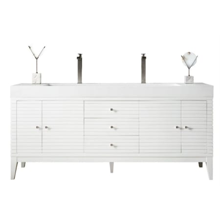 A large image of the James Martin Vanities 210-V72D-GW Glossy White