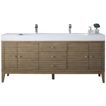 A large image of the James Martin Vanities 210-V72D-GW Whitewashed Walnut