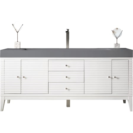 A large image of the James Martin Vanities 210-V72S-DGG Glossy White