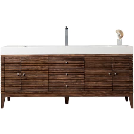 A large image of the James Martin Vanities 210-V72S-GW Mid Century Walnut