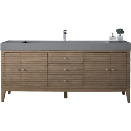A large image of the James Martin Vanities 210-V72S-DGG Whitewashed Walnut