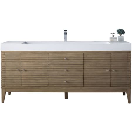 A large image of the James Martin Vanities 210-V72S-GW Whitewashed Walnut