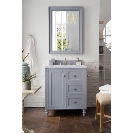 A large image of the James Martin Vanities 301-V30-3CAR Silver Gray