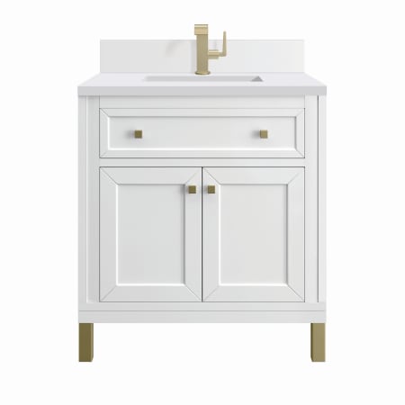 A large image of the James Martin Vanities 305-V30-1WZ Glossy White