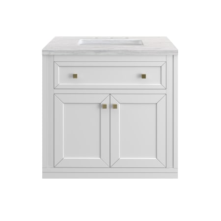 A large image of the James Martin Vanities 305-V30-3AF Glossy White
