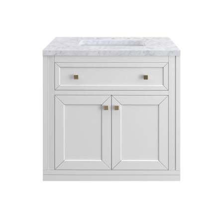 A large image of the James Martin Vanities 305-V30-3CAR Glossy White