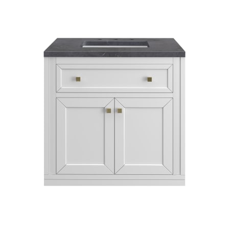 A large image of the James Martin Vanities 305-V30-3CSP Glossy White