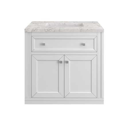 A large image of the James Martin Vanities 305-V30-3EJP-HW Glossy White / Brushed Nickel