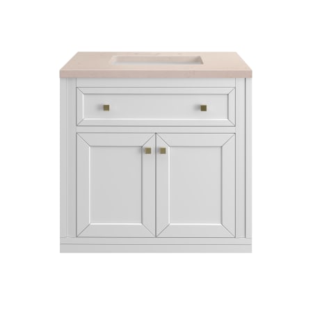 A large image of the James Martin Vanities 305-V30-3EMR Glossy White