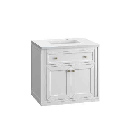 A large image of the James Martin Vanities 305-V30-3WZ Glossy White