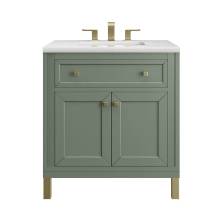 A large image of the James Martin Vanities 305-V30-3AF Smokey Celadon