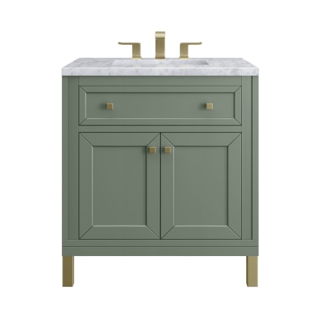 A large image of the James Martin Vanities 305-V30-3CAR Smokey Celadon