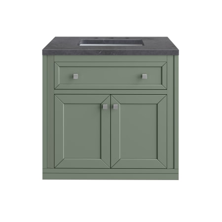 A large image of the James Martin Vanities 305-V30-3CSP-HW Smokey Celadon / Brushed Nickel