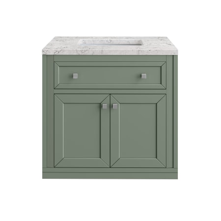 A large image of the James Martin Vanities 305-V30-3EJP-HW Smokey Celadon / Brushed Nickel