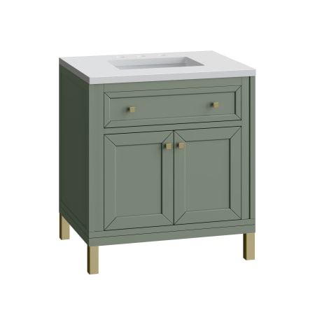 A large image of the James Martin Vanities 305-V30-3WZ Smokey Celadon