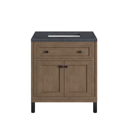 A large image of the James Martin Vanities 305-V30-3CSP-HW White Washed Walnut / Matte Black