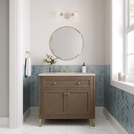 A large image of the James Martin Vanities 305-V36-3EMR-HW Alternate Image