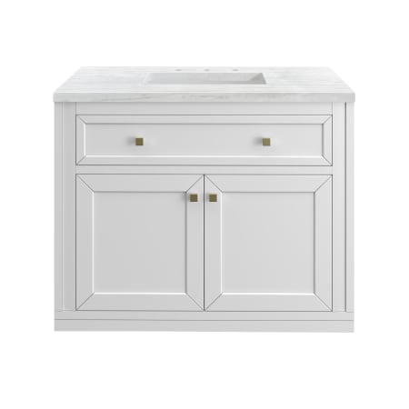 A large image of the James Martin Vanities 305-V36-3AF Glossy White