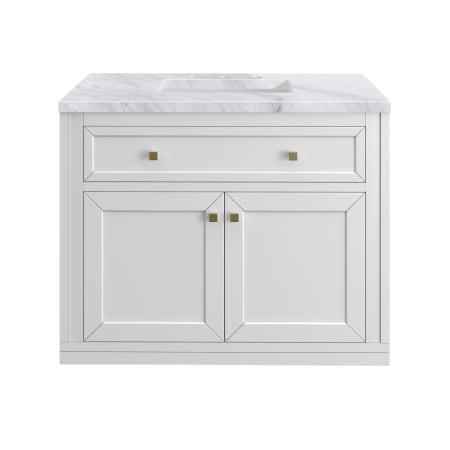 A large image of the James Martin Vanities 305-V36-3CAR Glossy White