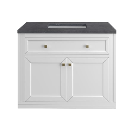 A large image of the James Martin Vanities 305-V36-3CSP Glossy White