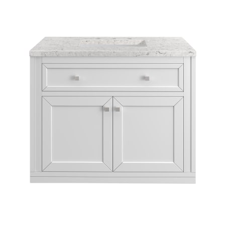 A large image of the James Martin Vanities 305-V36-3EJP-HW Glossy White / Brushed Nickel