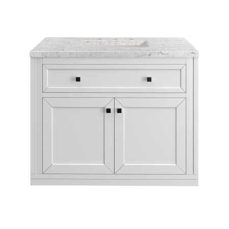 A large image of the James Martin Vanities 305-V36-3EJP-HW Glossy White / Matte Black