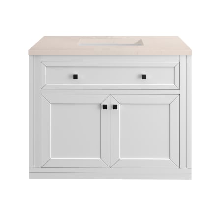 A large image of the James Martin Vanities 305-V36-3EMR-HW Glossy White / Matte Black