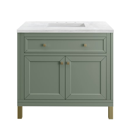 A large image of the James Martin Vanities 305-V36-3AF Smokey Celadon