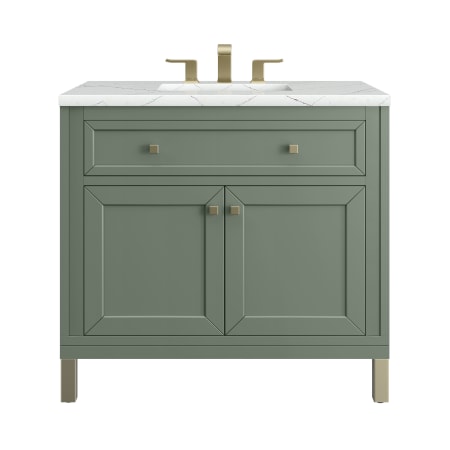 A large image of the James Martin Vanities 305-V36-3ENC Smokey Celadon