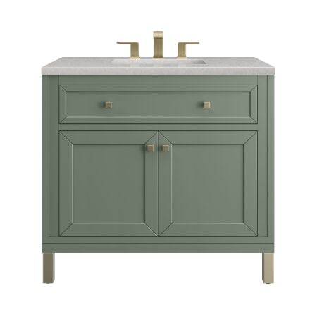 A large image of the James Martin Vanities 305-V36-3ESR Smokey Celadon