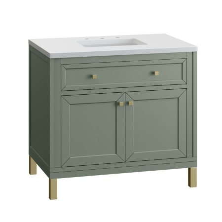 A large image of the James Martin Vanities 305-V36-3WZ Smokey Celadon