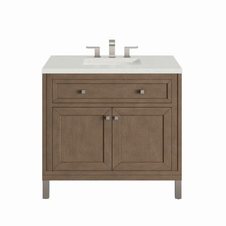 A large image of the James Martin Vanities 305-V36-3LDL Whitewashed Walnut