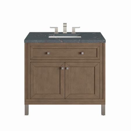 A large image of the James Martin Vanities 305-V36-3PBL Whitewashed Walnut