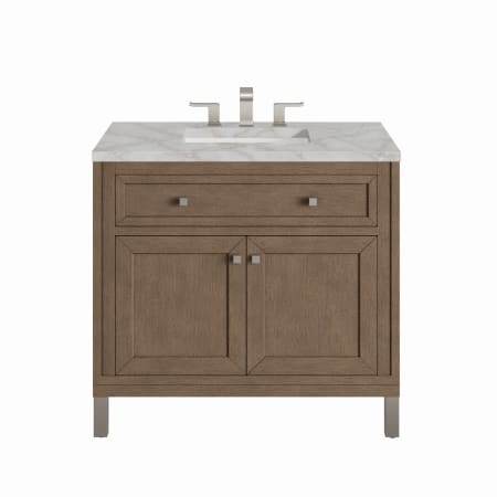 A large image of the James Martin Vanities 305-V36-3VSL Whitewashed Walnut