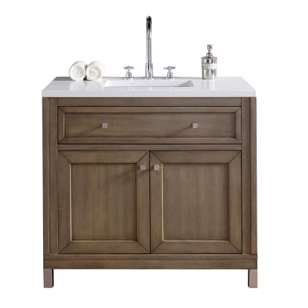 A large image of the James Martin Vanities 305-V36-3WZ Whitewashed Walnut