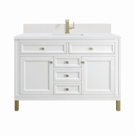A large image of the James Martin Vanities 305-V48-1WZ Glossy White